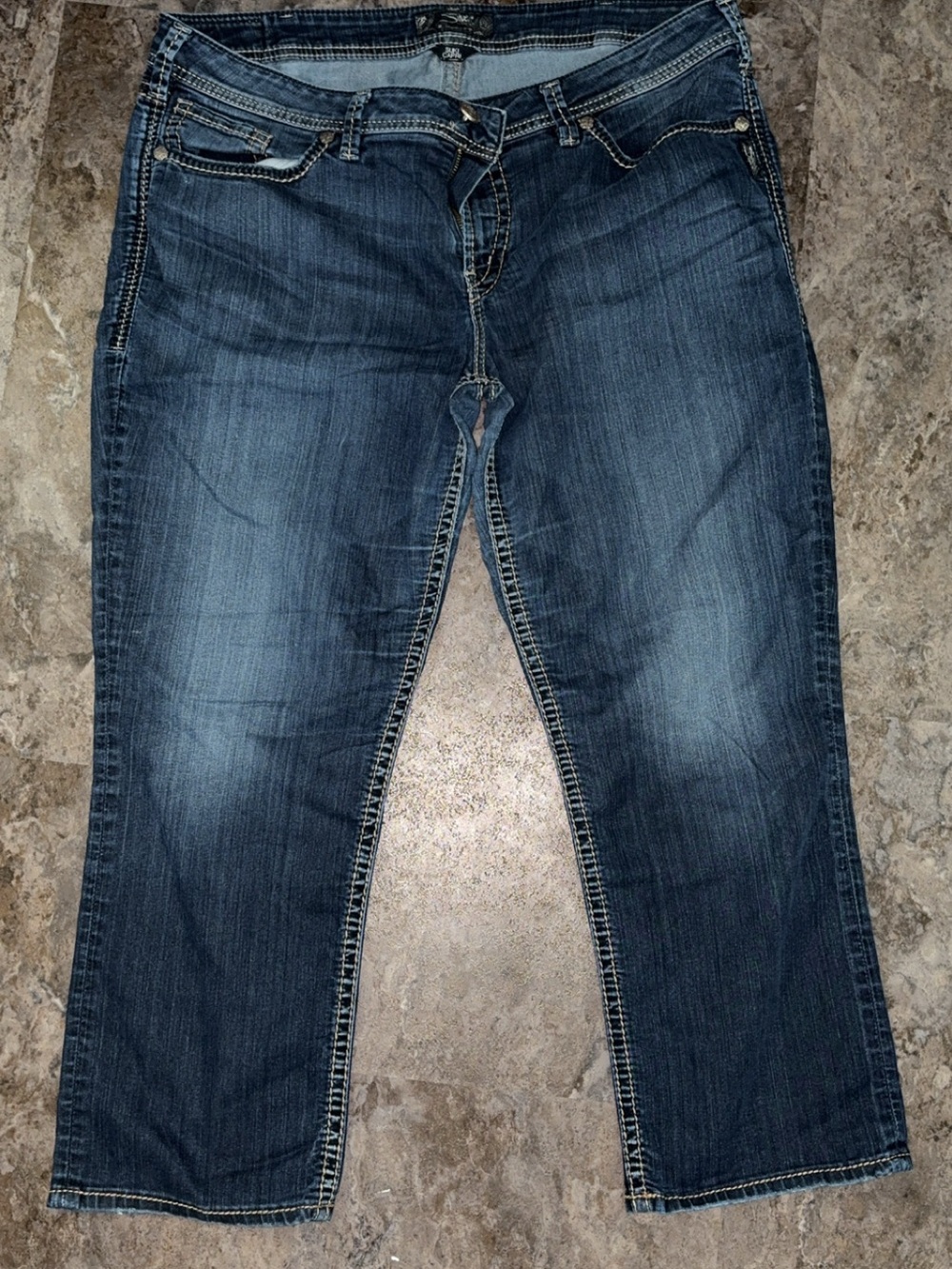 Silver Jeans Dark Blue Cropped Ankle Jeans